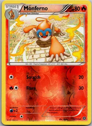 Pokémon-Karte Monferno Panpyro 19/114 Dampfkessel