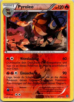 Pokémon-Karte Pyroleo 23/114 Dampfkessel