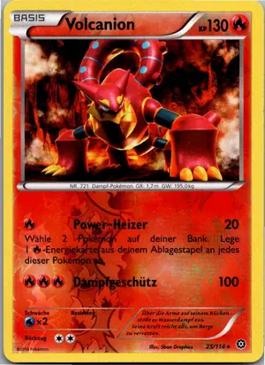 Pokémon-Karte Volcanion 25/114 Dampfkessel