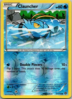 Pokémon-Karte Clauncher Scampisto 33/114 Dampfkessel