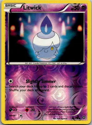 Pokémon-Karte Litwick Lichtel 48/114 Dampfkessel