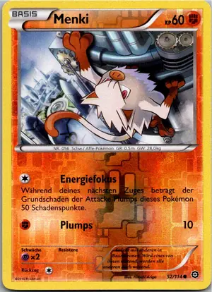 Pokémon-Karte Menki 52/114 Dampfkessel