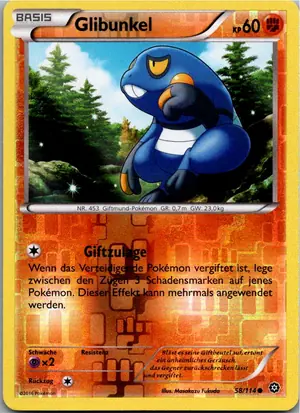 Pokémon-Karte Glibunkel 58/114 Dampfkessel