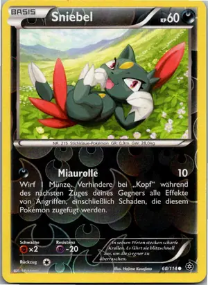 Pokémon-Karte Sniebel 60/114 Dampfkessel