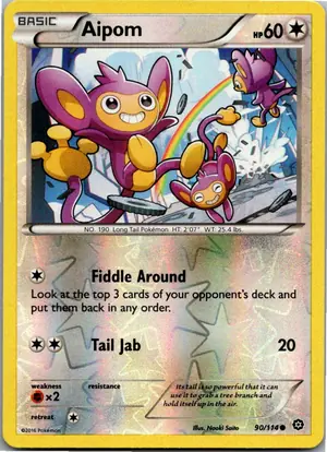 Pokémon-Karte Aipom Griffel 90/114 Dampfkessel