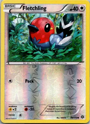 Pokémon-Karte Fletchling Dartiri 94/114 Dampfkessel