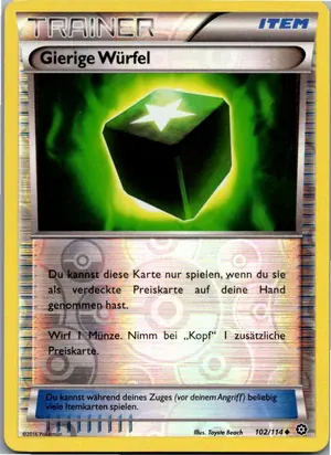 Pokémon-Karte Gierige Würfel 102/114 Dampfkessel