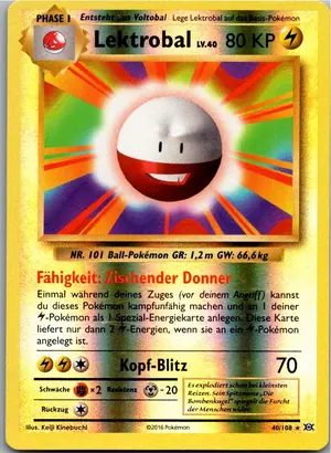 Pokémon-Karte Lektrobal 40/108 Evolution