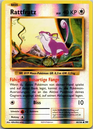 Pokémon-Karte Rattfratz 66/108 Evolution