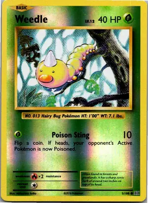 Pokémon-Karte Weedle Hornliu 5/108 Evolution