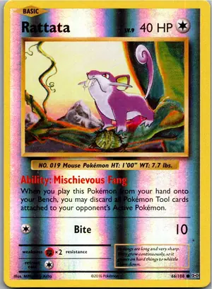 Pokémon-Karte Rattata Rattfratz 66/108 Evolution