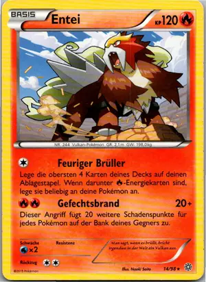 Pokémon-Karte Entei 14/98 Ewiger Anfang