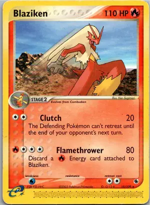Pokémon-Karte Blaziken Lohgock 15/109 EX Rubin & Saphir