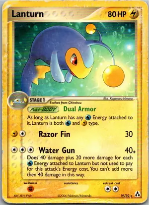Pokémon-Karte Lanturn 19/92 EX Legend Maker