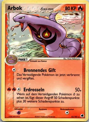 Pokémon-Karte Arbok 13/101 EX Dragon Frontiers