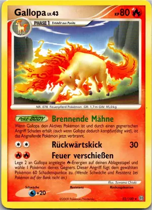 Pokémon-Karte Gallopa 22/100 Sturmtief