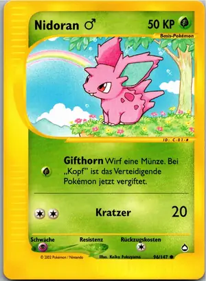 Pokémon-Karte Nidoran 96/147 Aquapolis