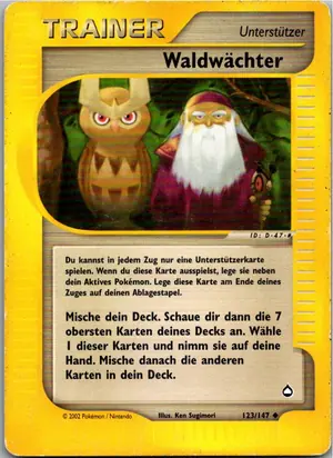 Pokémon-Karte Waldwächter 123/147 Aquapolis
