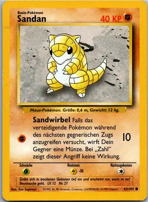 Pokémon-Karte Sandan 62/102 Grundset