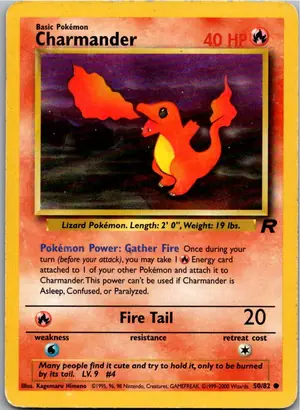 Pokémon-Karte Charmander Glumanda 50/82 Team Rocket