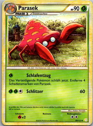 Pokémon-Karte Parasek 48/123 HeartGold SoulSilver