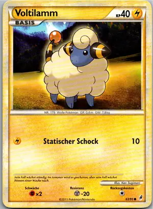 Pokémon-Karte Voltilamm 63/95 Ruf der Legenden