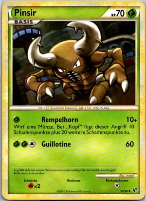 Pokémon-Karte Pinsir 32/90 Unerschrocken