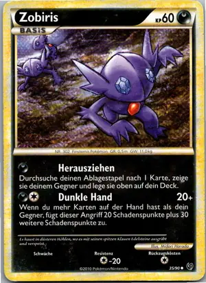 Pokémon-Karte Zobiris 35/90 Unerschrocken