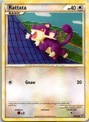 Pokémon-Karte Rattata Rattfratz 64/90 Unerschrocken