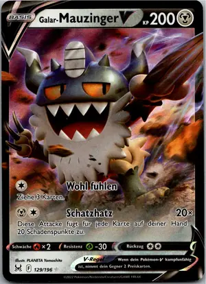 Pokémon-Karte Mauzinger V 129/196 Verlorener Ursprung
