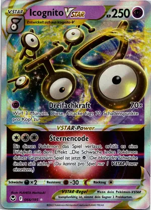 Pokémon-Karte Icognito VSTAR 066/195 Silberne Sturmwinde