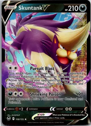 Pokémon-Karte Skuntank V 108/195 Silberne Sturmwinde