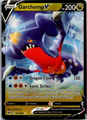 Pokémon-Karte Garchomp V Knakrack V 117/189 Astralglanz