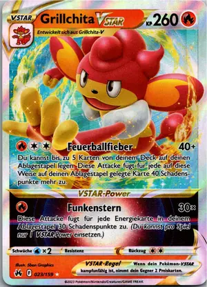 Pokémon-Karte Grillchita VSTAR 023/159 Zenit der Könige