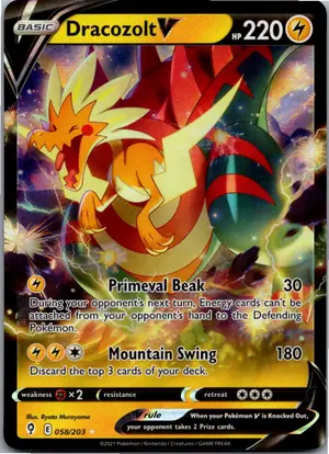 Pokémon-Karte Dracozolt V Lectragon V 058/203 Drachenwandel
