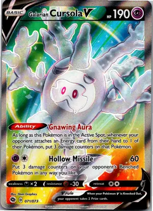 Pokémon-Karte Galarian Cursola V Cursola V 071/073 Weg des Champs