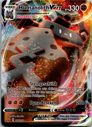 Pokémon-Karte Humanolith VMAX 116/202 Schwert & Schild