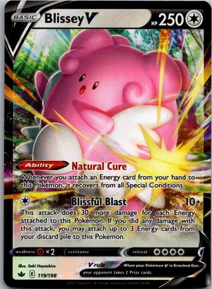 Pokémon-Karte Blissey V Heiteira V 119/198 Schaurige Herrschaft