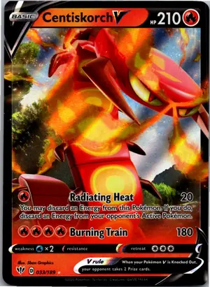 Pokémon-Karte Centiskorch V Infernopod V 033/189 Flammende Finsternis