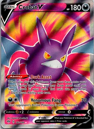 Pokémon-Karte Crobat V Iksbat V 182/189 Flammende Finsternis