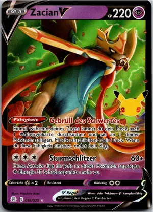 Pokémon-Karte Zacian V 016/025 Celebrations