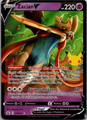 Zacian V Exemplar 1,95 €