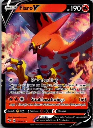 Pokémon-Karte Fiaro V 029/185 Farbenschock