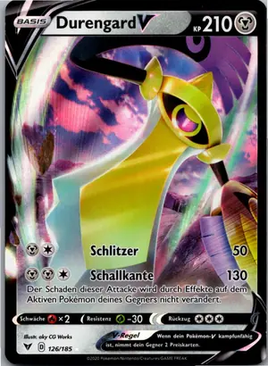 Pokémon-Karte Aegislash V Durengard V 126/185 Farbenschock