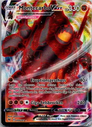 Pokémon-Karte Montecarbo VMAX 099/185 Farbenschock