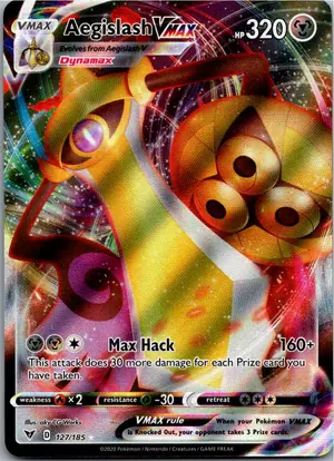 Pokémon-Karte Aegislash VMAX Durengard VMAX 127/185 Farbenschock