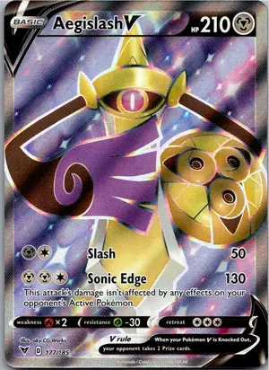Pokémon-Karte Aegislash V Durengard V 177/185 Farbenschock