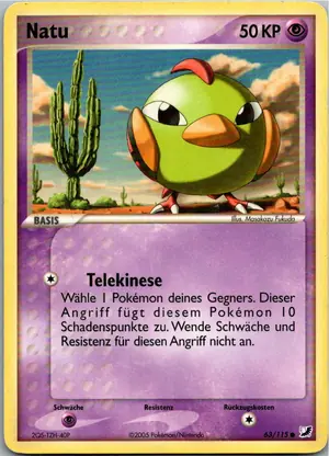 Pokémon-Karte Natu 63/115 EX Verborgene Mächte