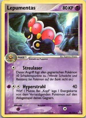 Pokémon-Karte Lepumentas 38/110 EX Holon Phantoms