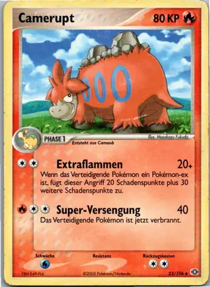 Pokémon-Karte Camerupt 23/106 EX Smaragd